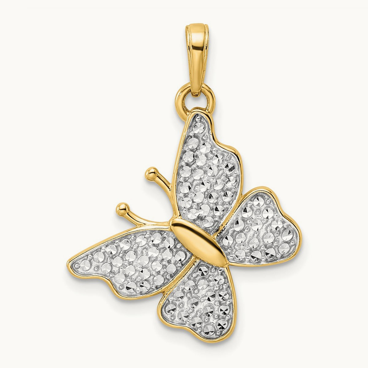 and Diamond-cut Fancy Butterfly Pendant — photo set