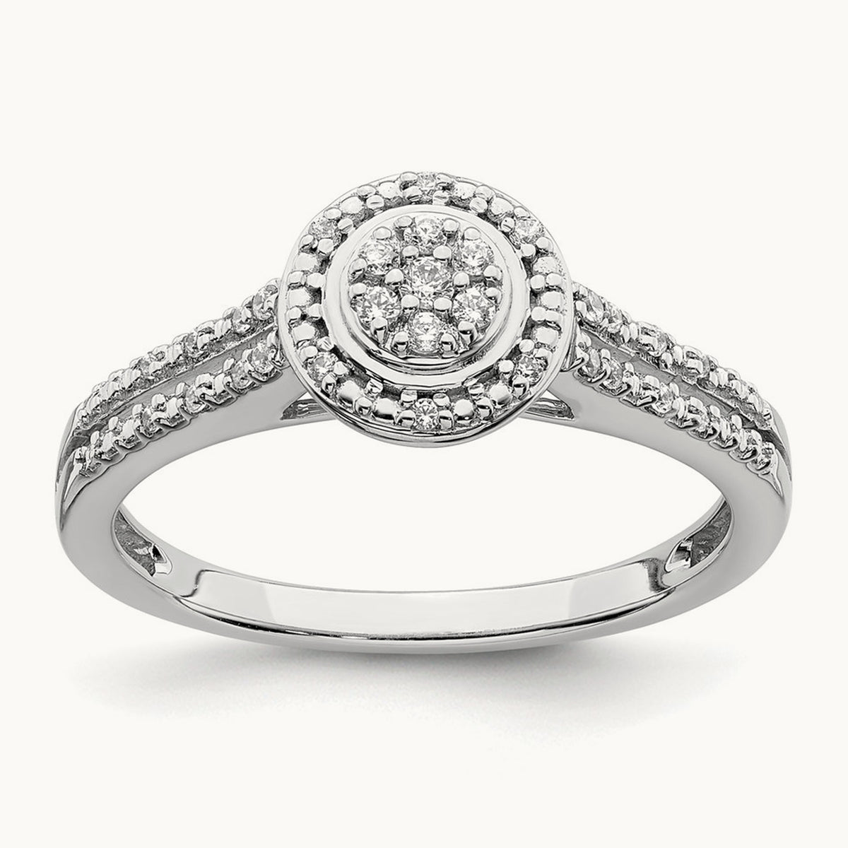 Diamond Cluster Complete Engagement Ring — photo set