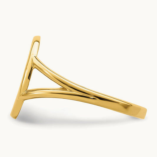 Polished Tree of Life in Circle Ring, 14K