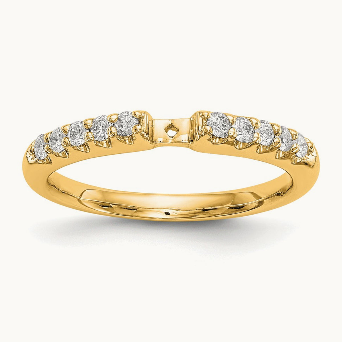Semi-Mount Peg Engagement Ring, 0.25 ct tw Lab-Grown Diamond — 14K Yellow Gold
