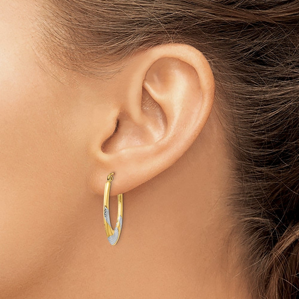 & Hollow Oval Hoop Earrings — photo set