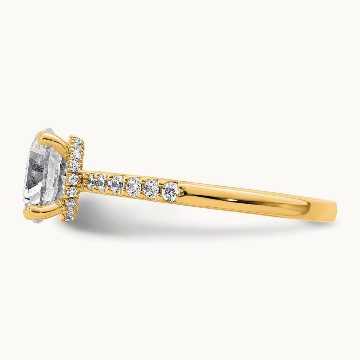 Round Engagement Ring, 1.25-2.75 ct tw Lab-Grown Diamond — 2 1/4 ct, 14K Yellow Gold