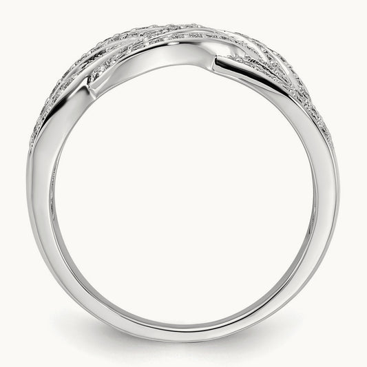 Woven Diamond Ring, 14K White Gold