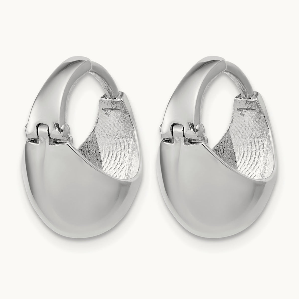 RH-Plated Polished Hinged Huggie Hoop Earrings, Sterling Silver — Leslie's
