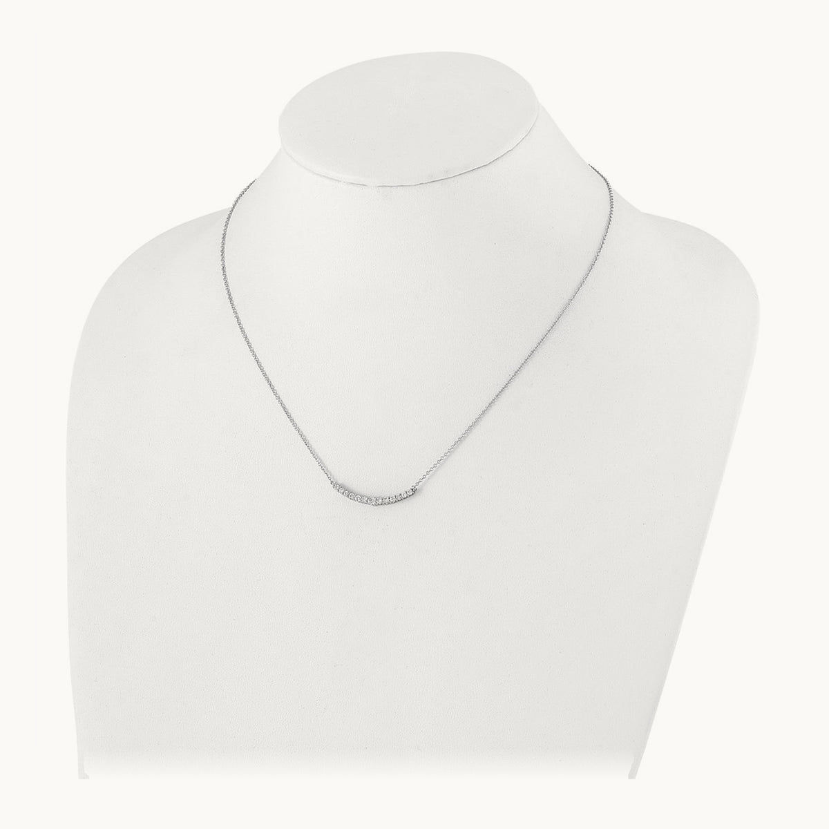 TO Fashion Bar Necklace, 0.50 ct tw Lab-Grown Diamond — 14K White Gold