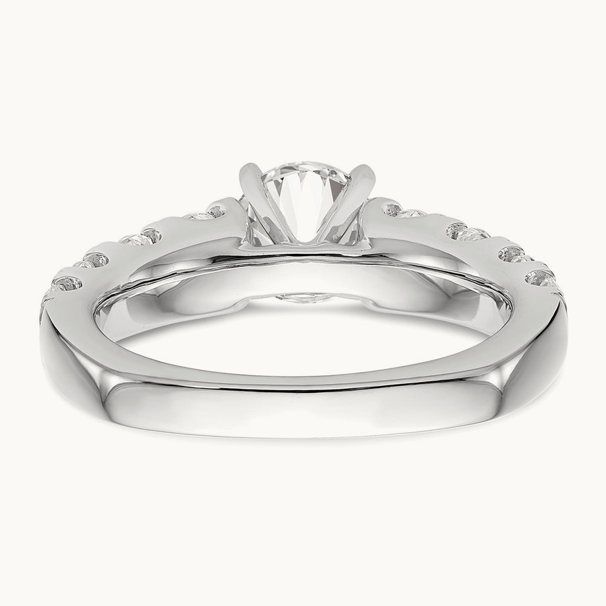 Peg Set Ring, 1.25 ct tw Lab-Grown Diamond — 14K White Gold