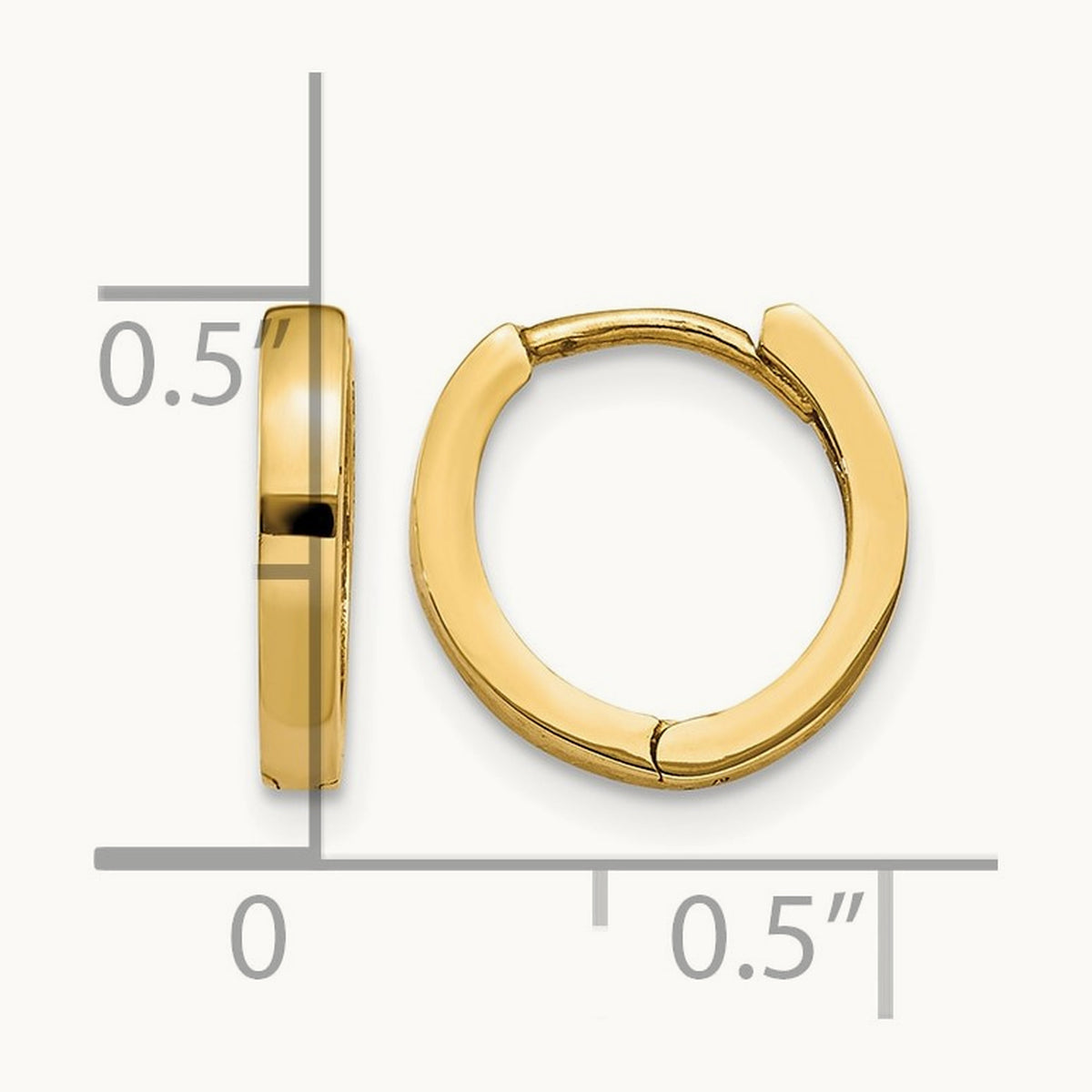 Round Hinged Hoop Earrings, 14K