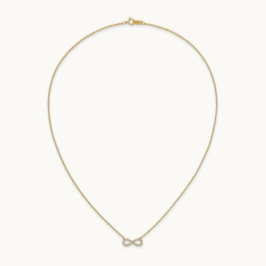 Polished Diamond Infinity Symbol Necklace, 14K Yellow Gold