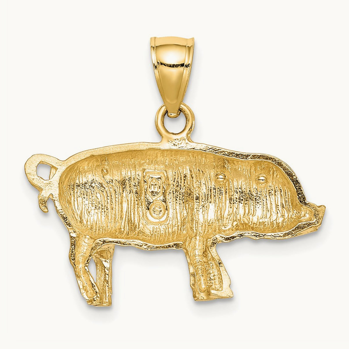 Diamond-cut Pig Pendant — 21.5mm