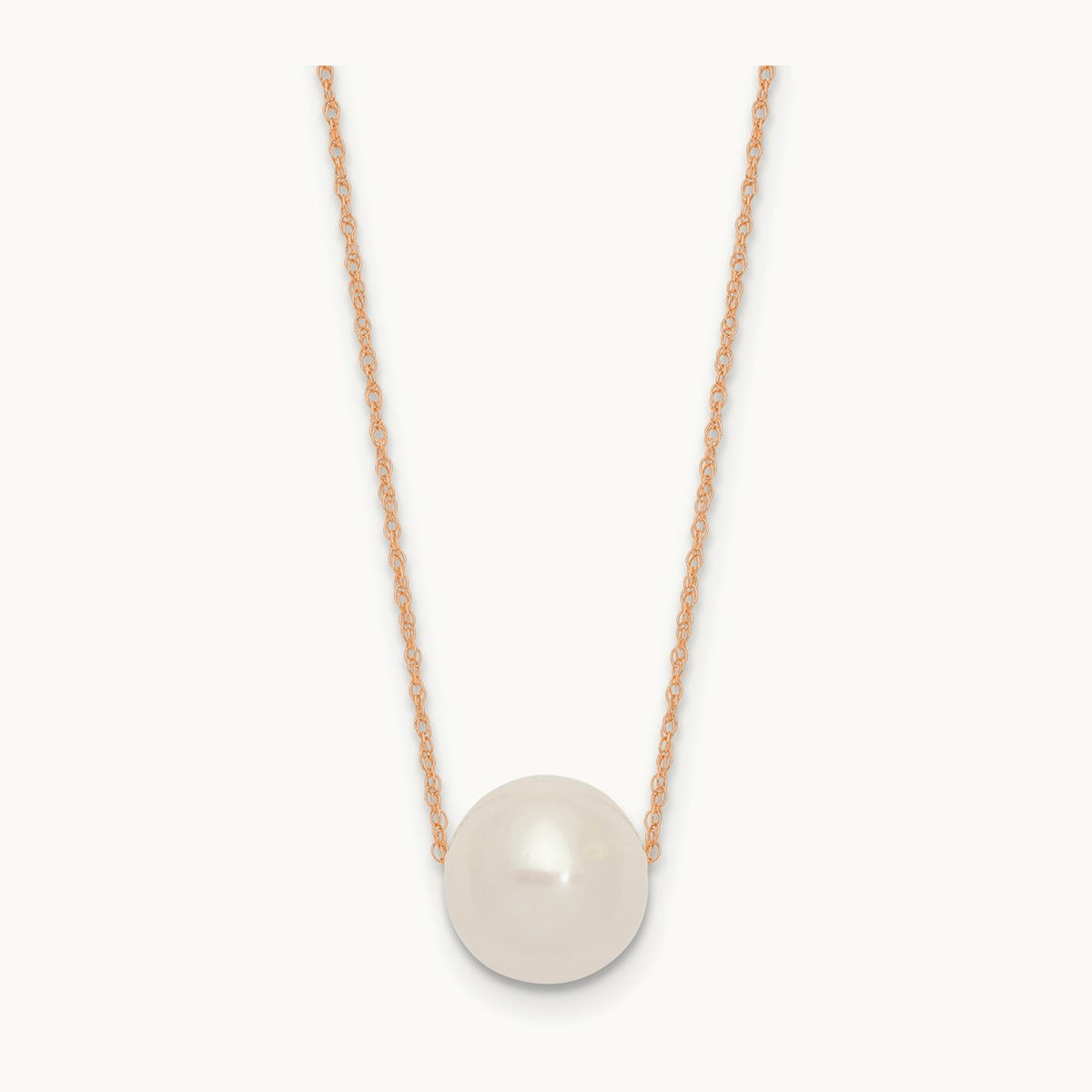 10- Semi-Round Freshwater Cultured Pearl Rope Necklace — 14K Rose Gold