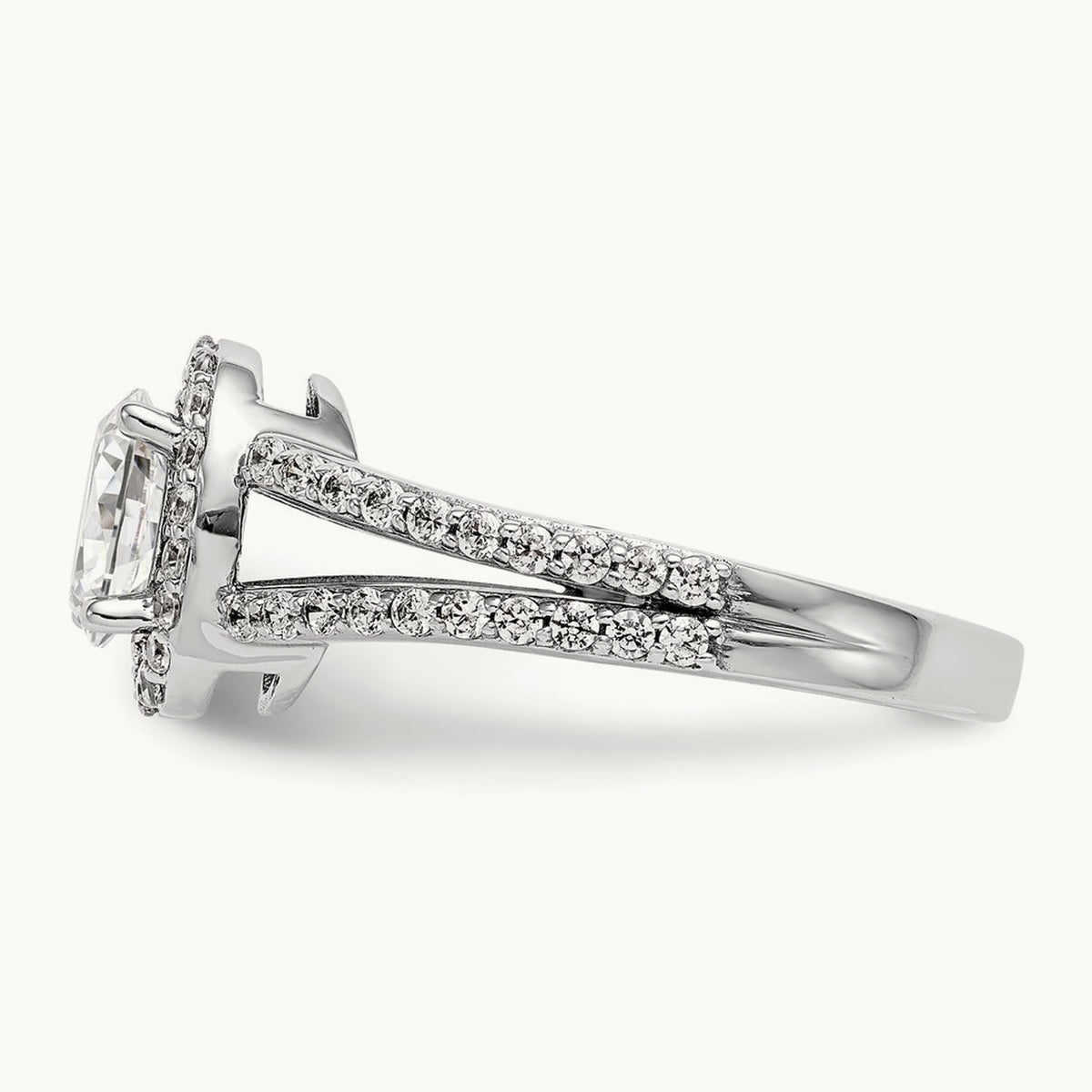 Oval Semi-Mount Halo Engagement Ring, 0.50 ct tw