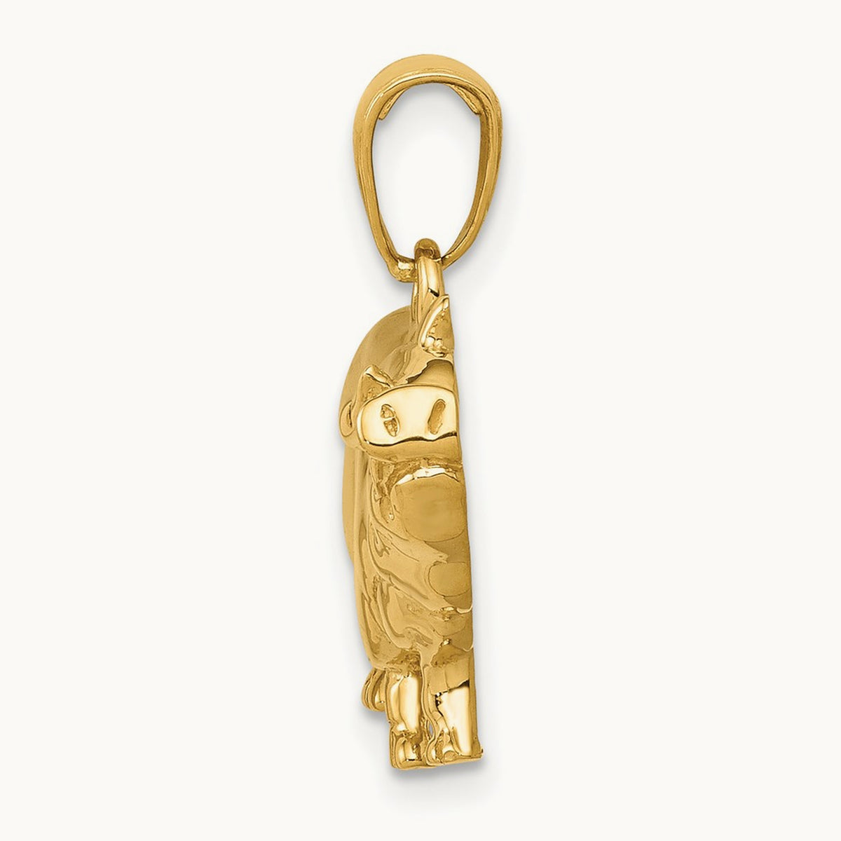 Pot Belly Pig Pendant, 14K