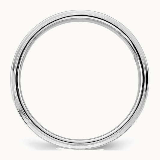 Sterling Silver Rhodium-plated 5mm Flat w/ Step Edge Band