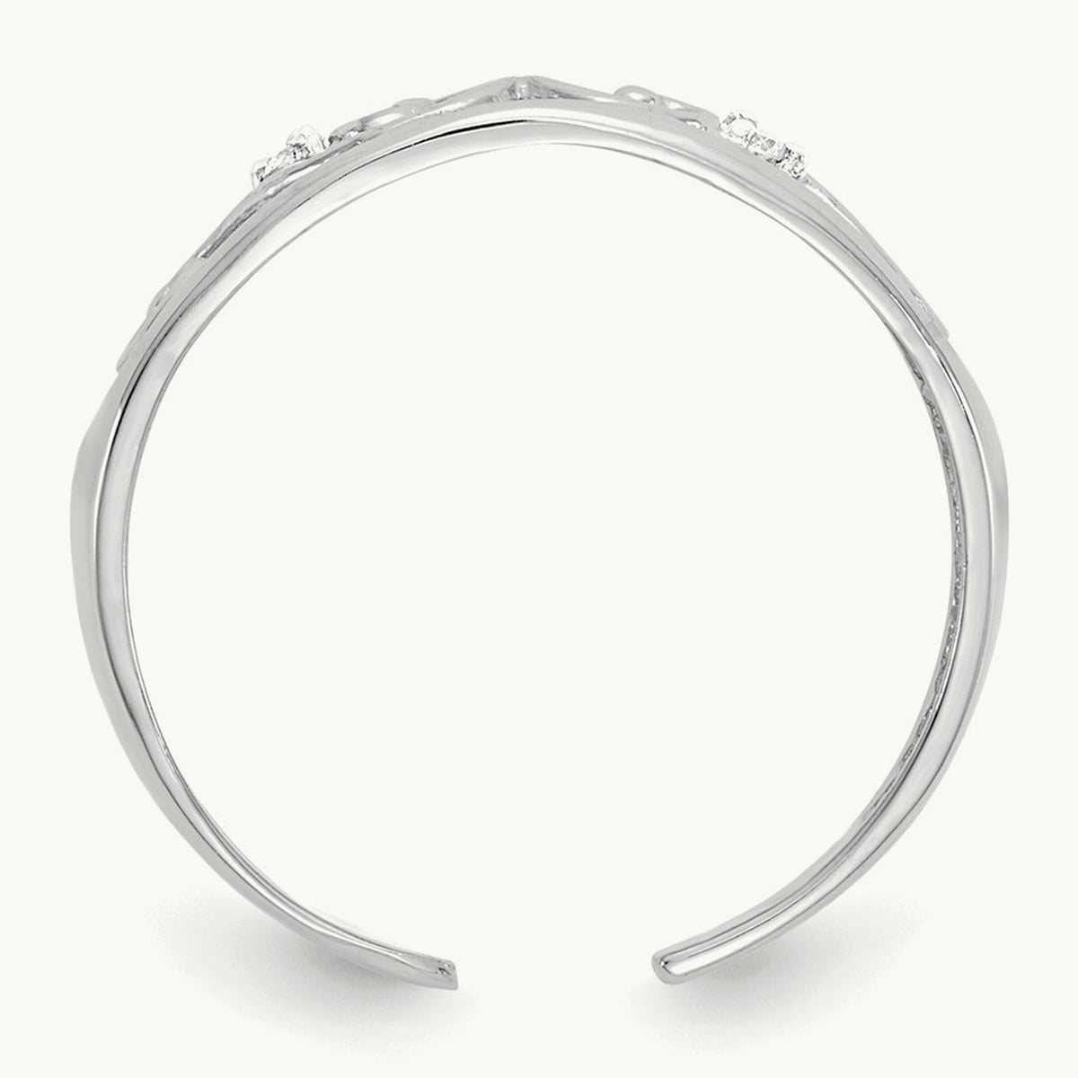 Diamond Scroll Toe Ring — 14K White Gold