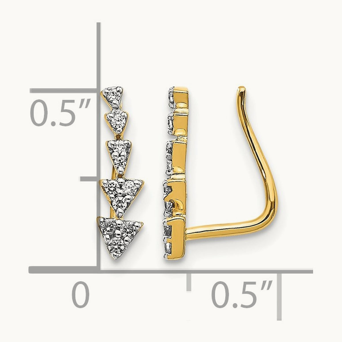 Diamond Ear Climber Earrings — photo set