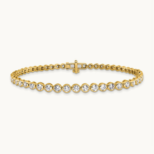 Round Bezel Set Tennis Bracelet, 3.00-5.00 ct tw Lab-Grown Diamond