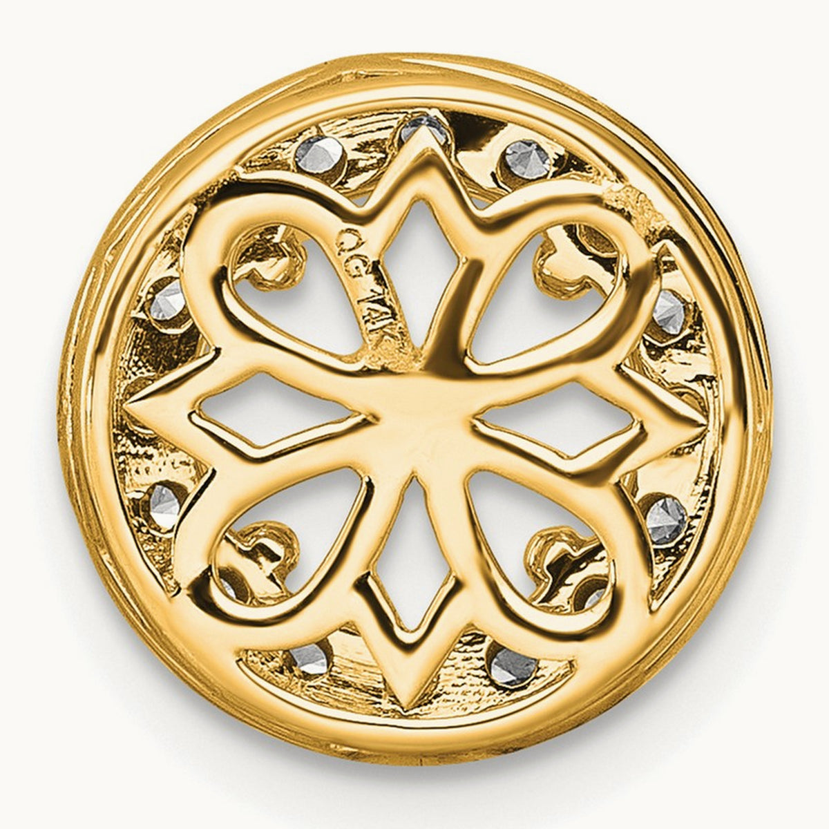 Semi-Mount Round Halo Chain Slide, Lab-Grown Diamond — 1/2 ct, 14K Yellow Gold