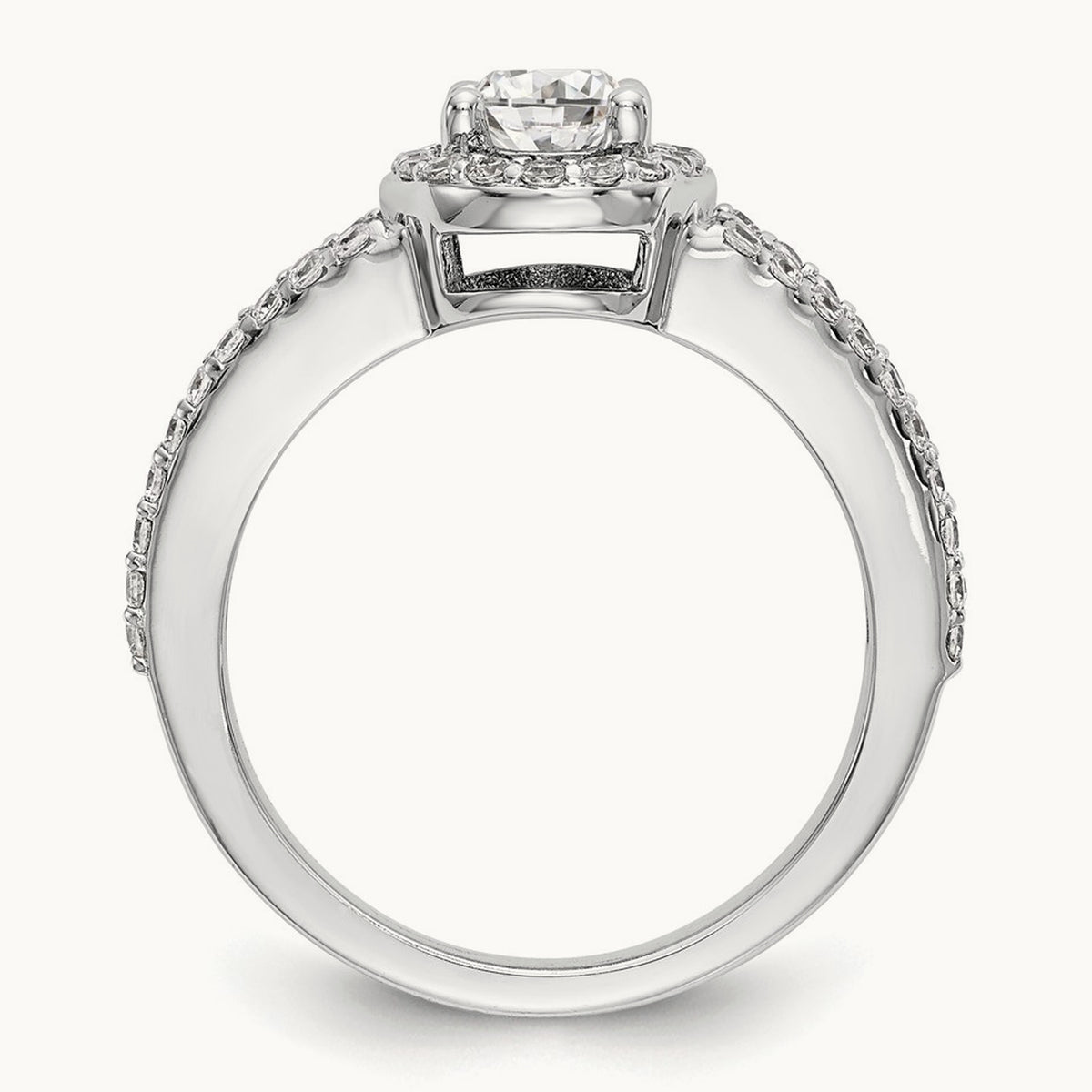Oval Semi-Mount Halo Engagement Ring, 0.50 ct tw