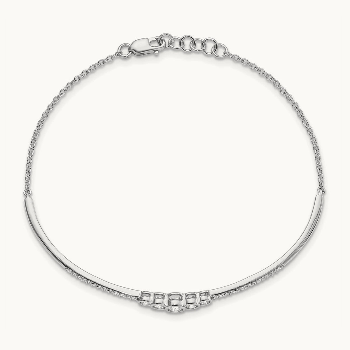 Bezel Set Bar Bangle Bracelet, 0.50 ct tw Lab-Grown Diamond