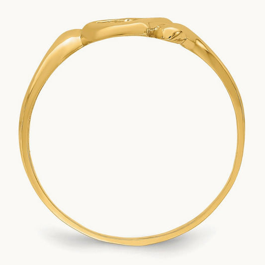 Open Heart w/Swirl Ring, 14K