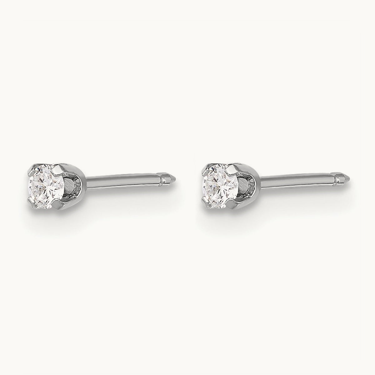 Inverness 14k White Gold .10ct Lab Grown Diamond Stud Earrings, 2.4mm