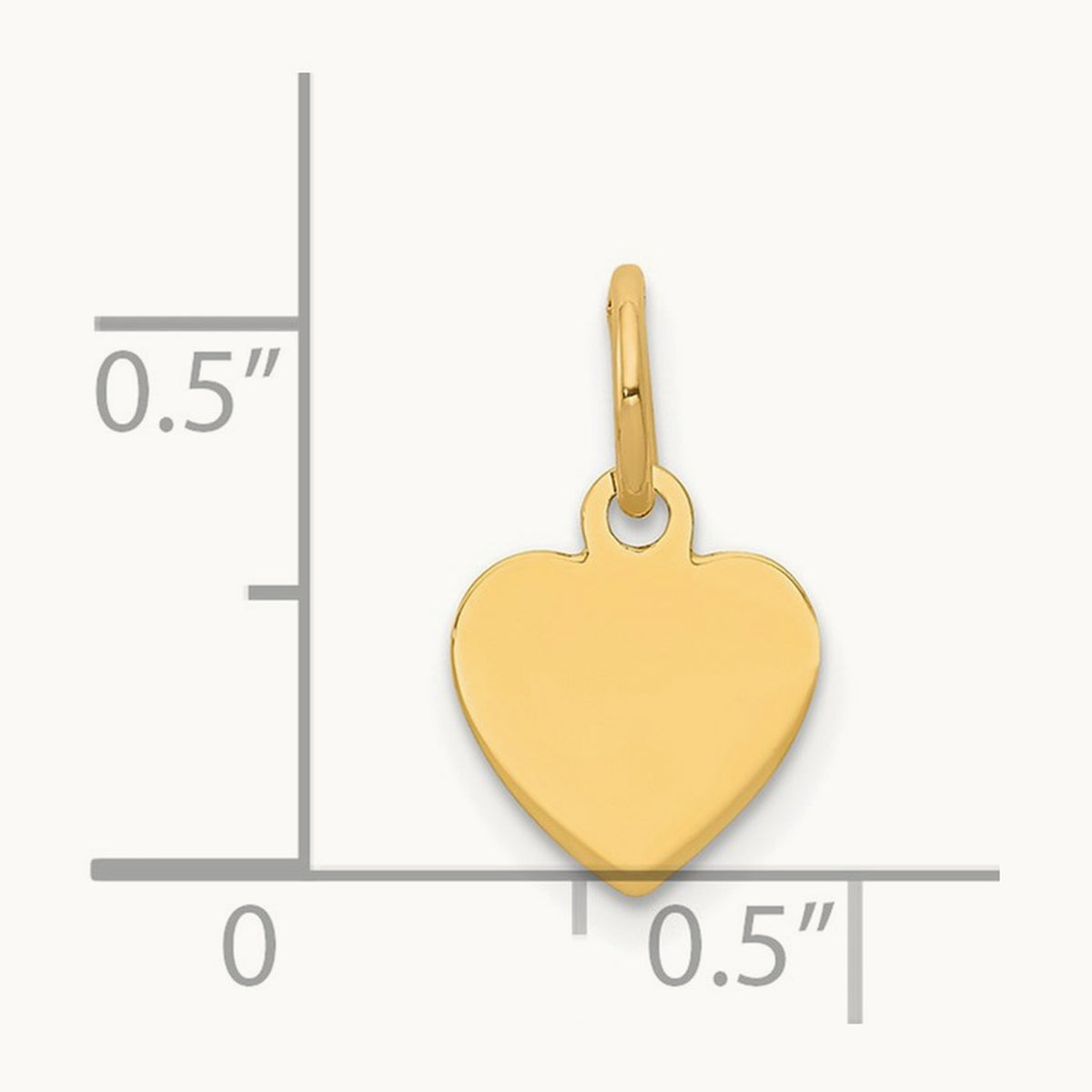 Plain .013 Gauge Engravable Heart Disc Charm — 14mm