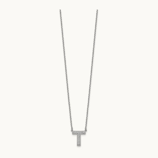 Initial T Necklace, 0.15 ct tw Lab-Grown Diamond