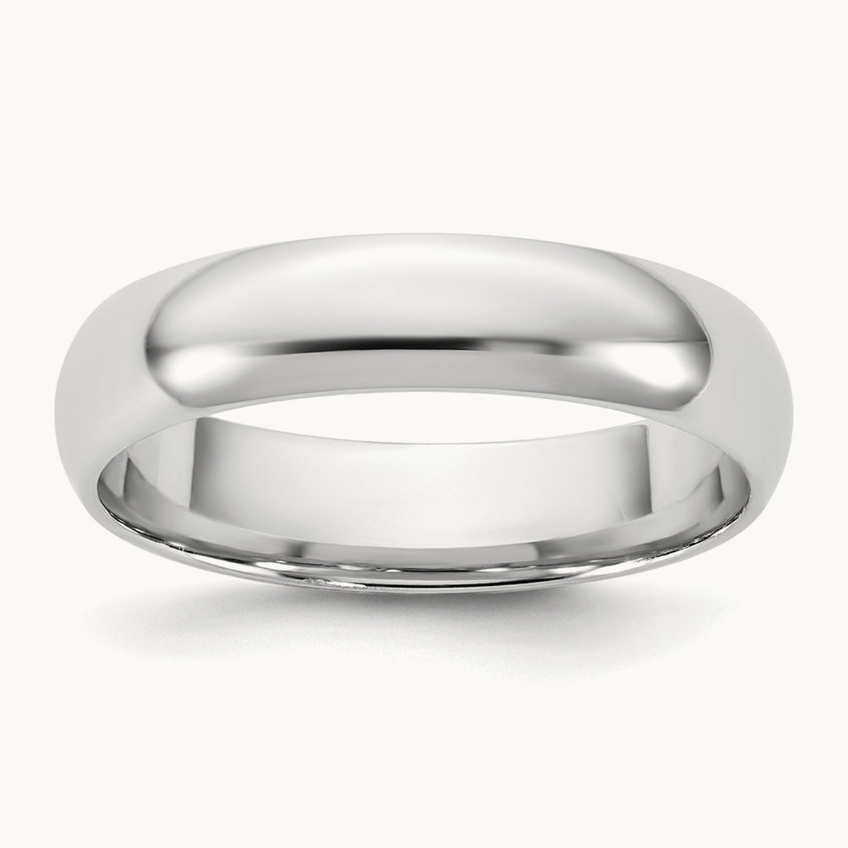 Lightweight Comfort Fit Band, 4.5mm, 10K White Gold