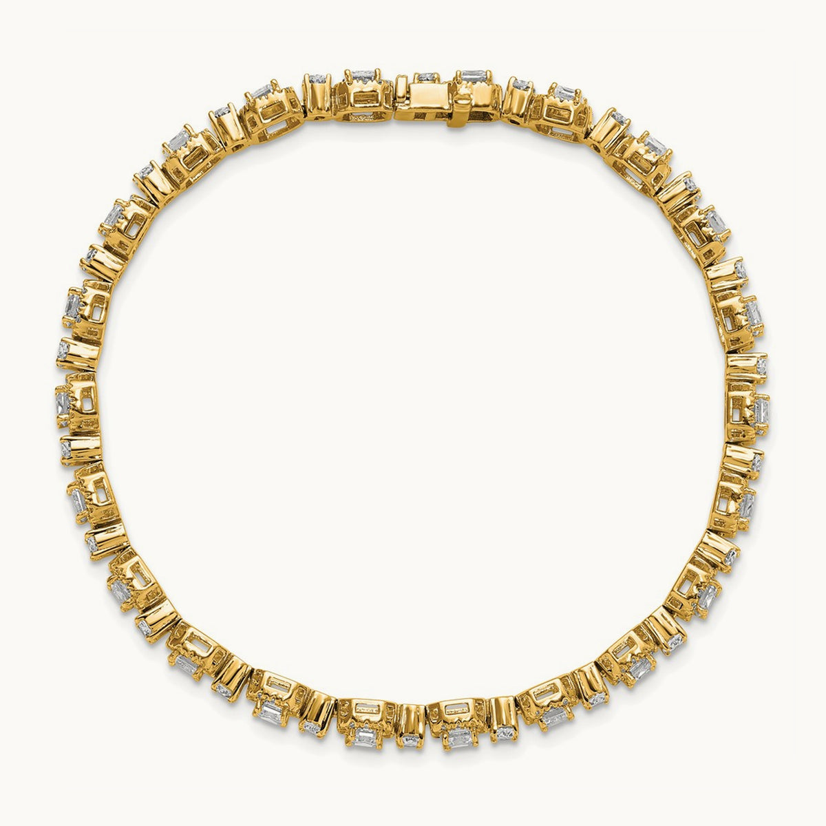 Fashion Tennis Bracelet, 8.00 ct tw Lab-Grown Diamond — 14K Yellow Gold