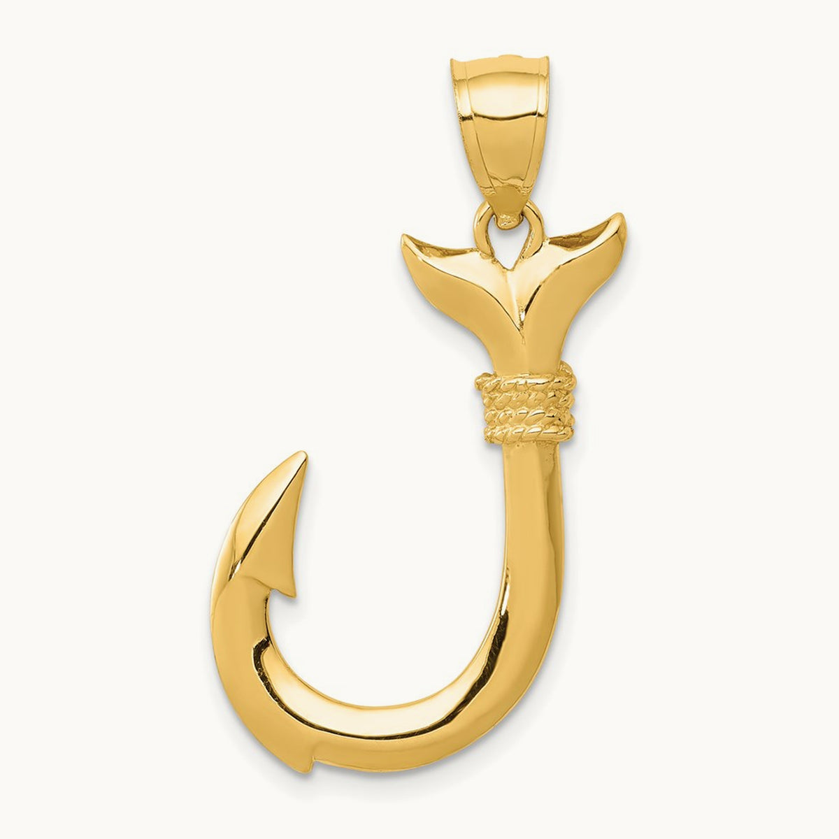 3D Whale Tail Hook Pendant — 32mm
