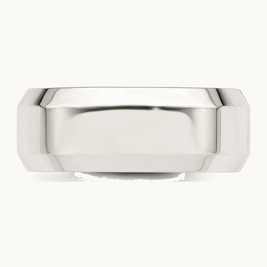 Sterling Silver 8mm Beveled Edge Band