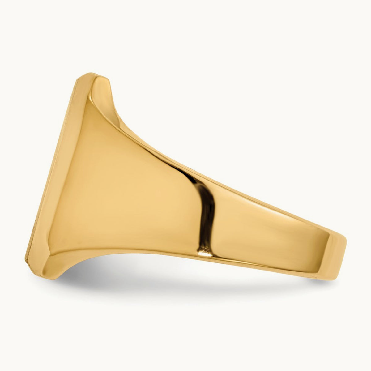 12.5x15. Closed Back Mens Signet Ring, 0mm, 14K