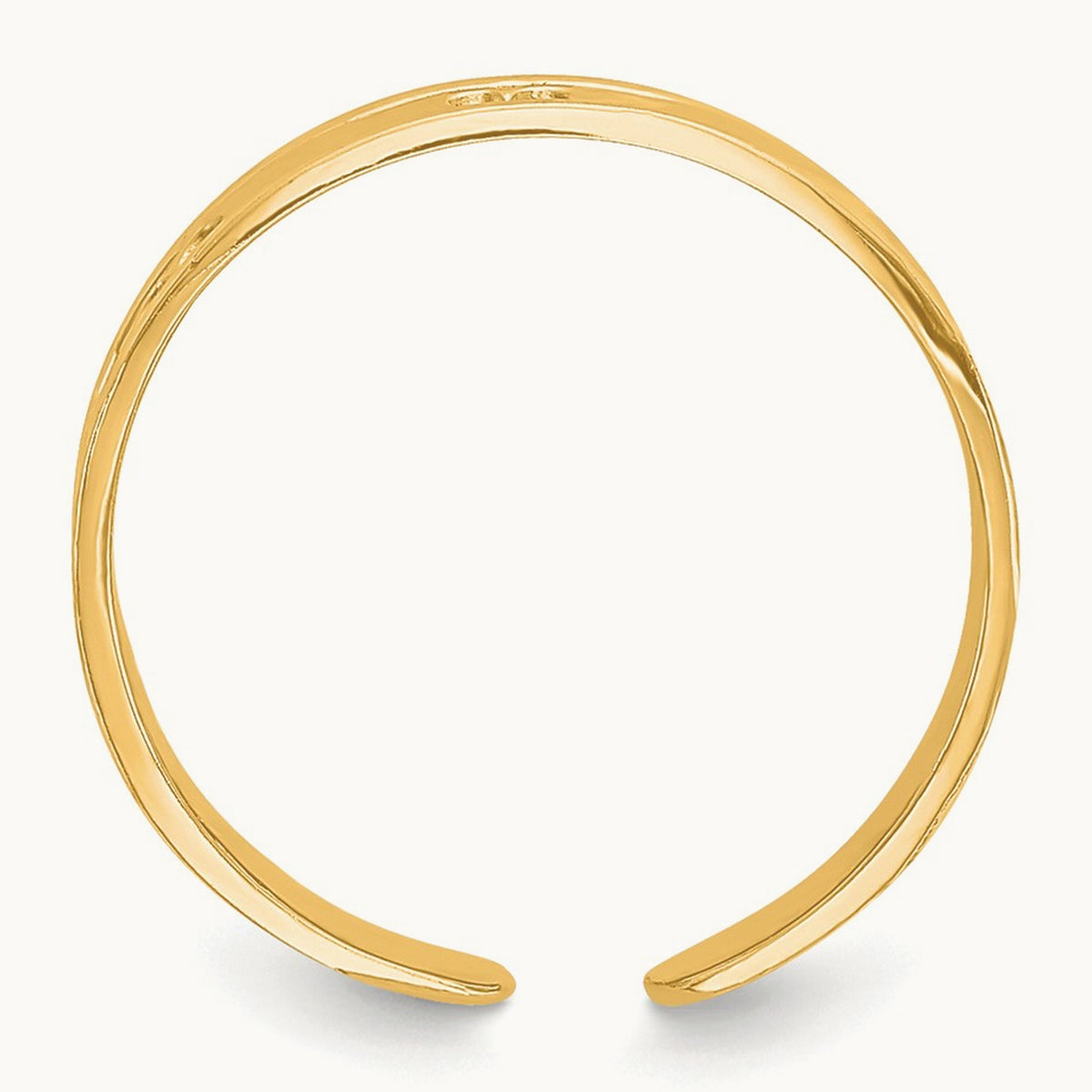 Polished with Hearts Toe Ring — 14K Yellow Gold