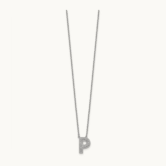 Initial P Necklace, 0.20 ct tw Lab-Grown Diamond
