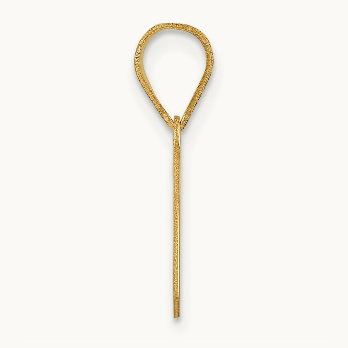 Polished Etched Letter C Initial Pendant, 14K