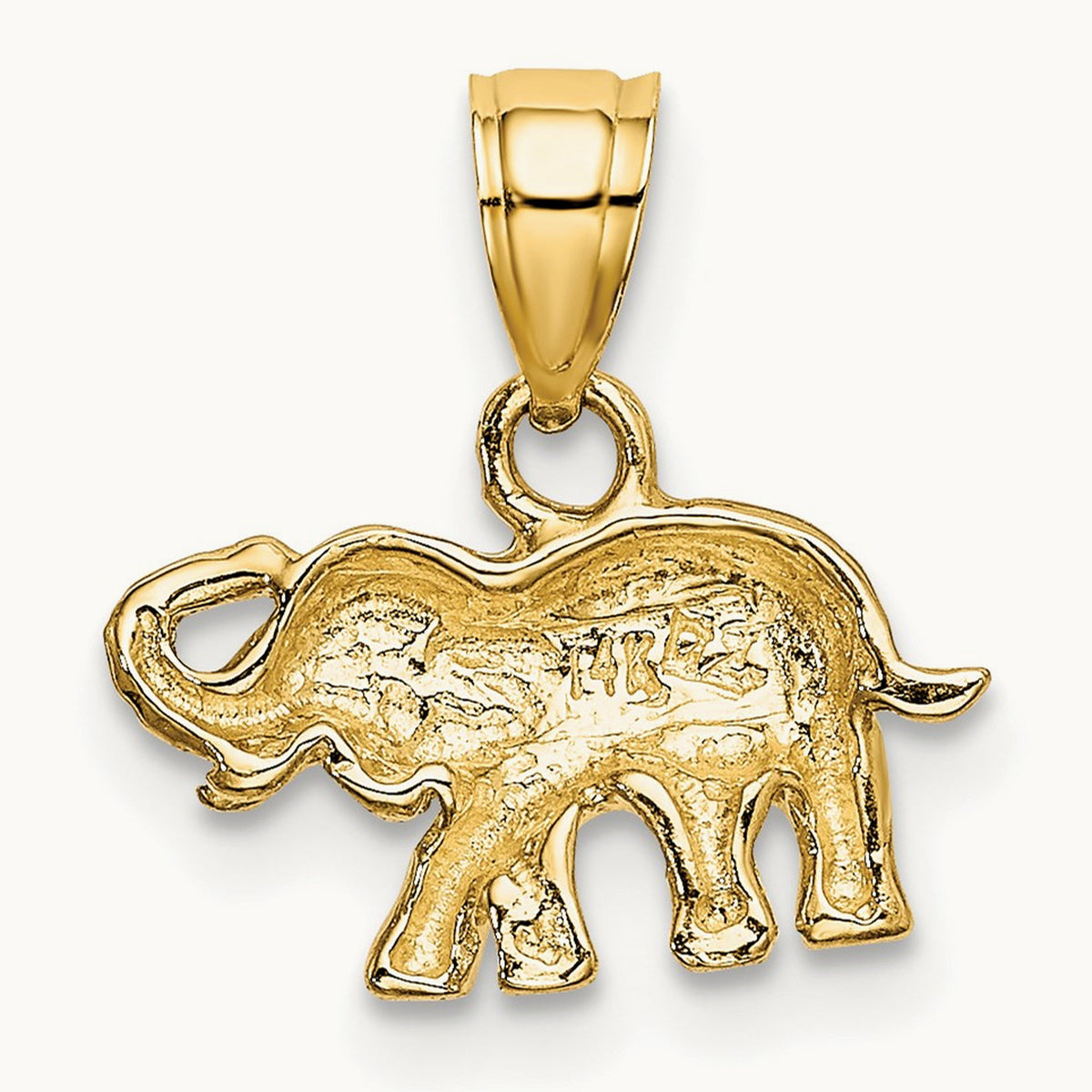 w/ Rhodium Small Elephant Charm, 14K