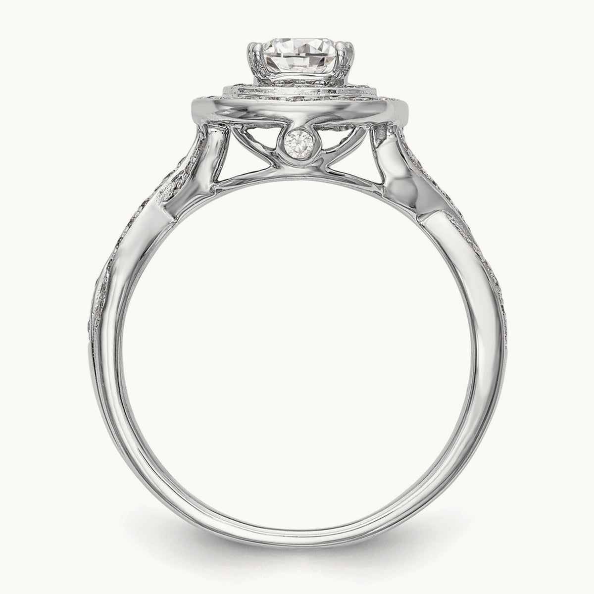 Cushion Semi-Mount Halo Engagement Ring, 0.50 ct tw