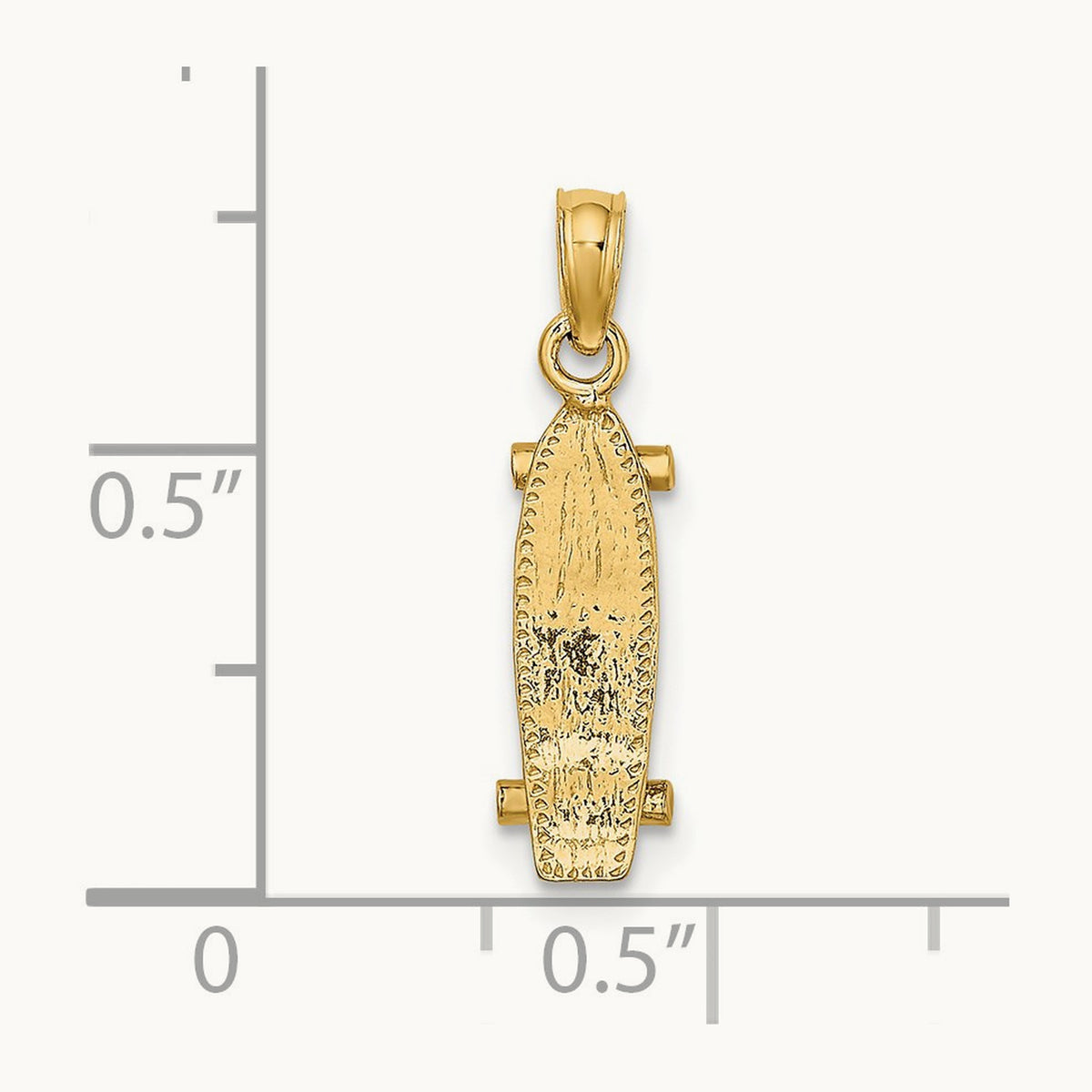 3-D Skate Board Charm, 14K