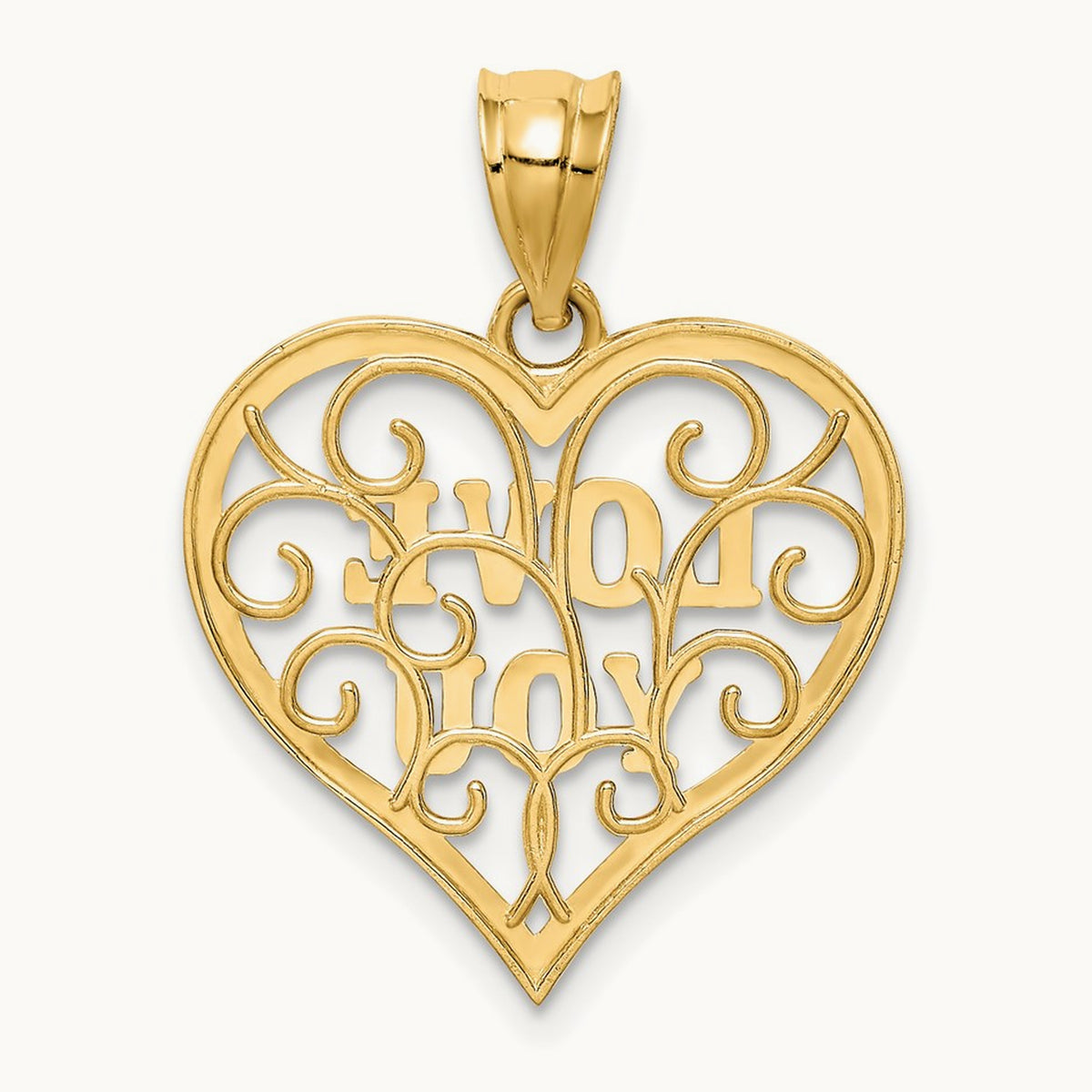 Filigree Love You, 14K with White Rhodium