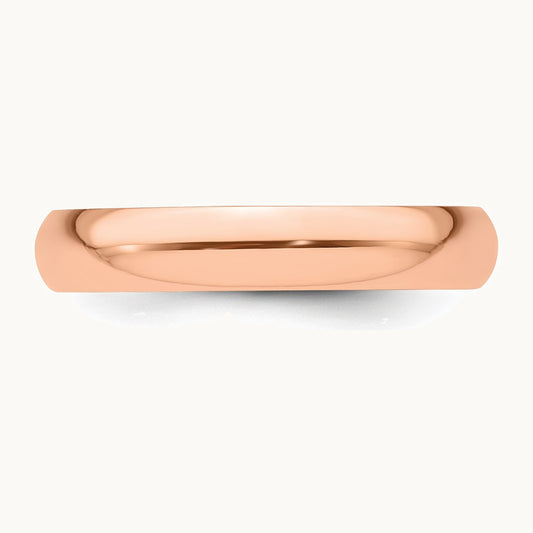 14K Rose Gold 4mm Half-Round Wedding Band