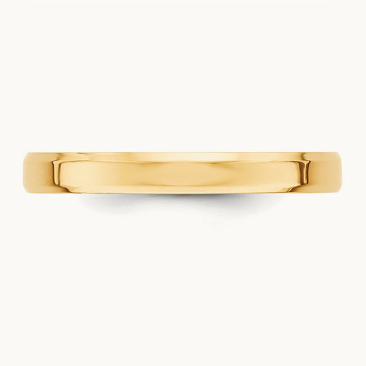 Bevel Edge Comfort Fit Band, 3mm, 10K Yellow Gold