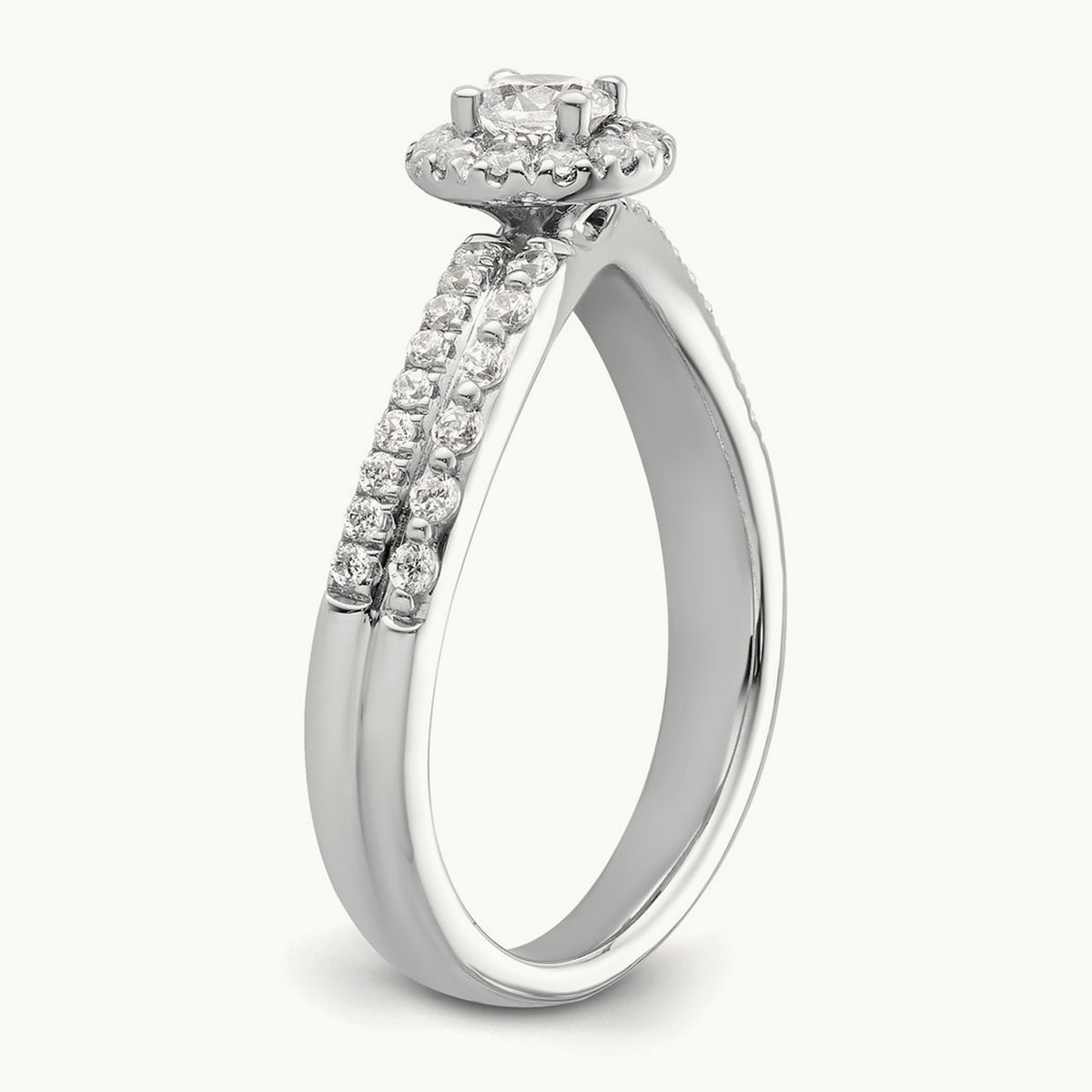 Halo Engagement Ring, 0.50 ct tw Lab-Grown Diamond