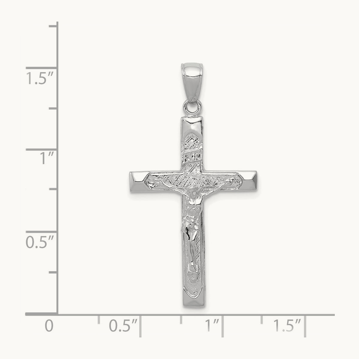 Crucifix Pendant, 14K White Gold