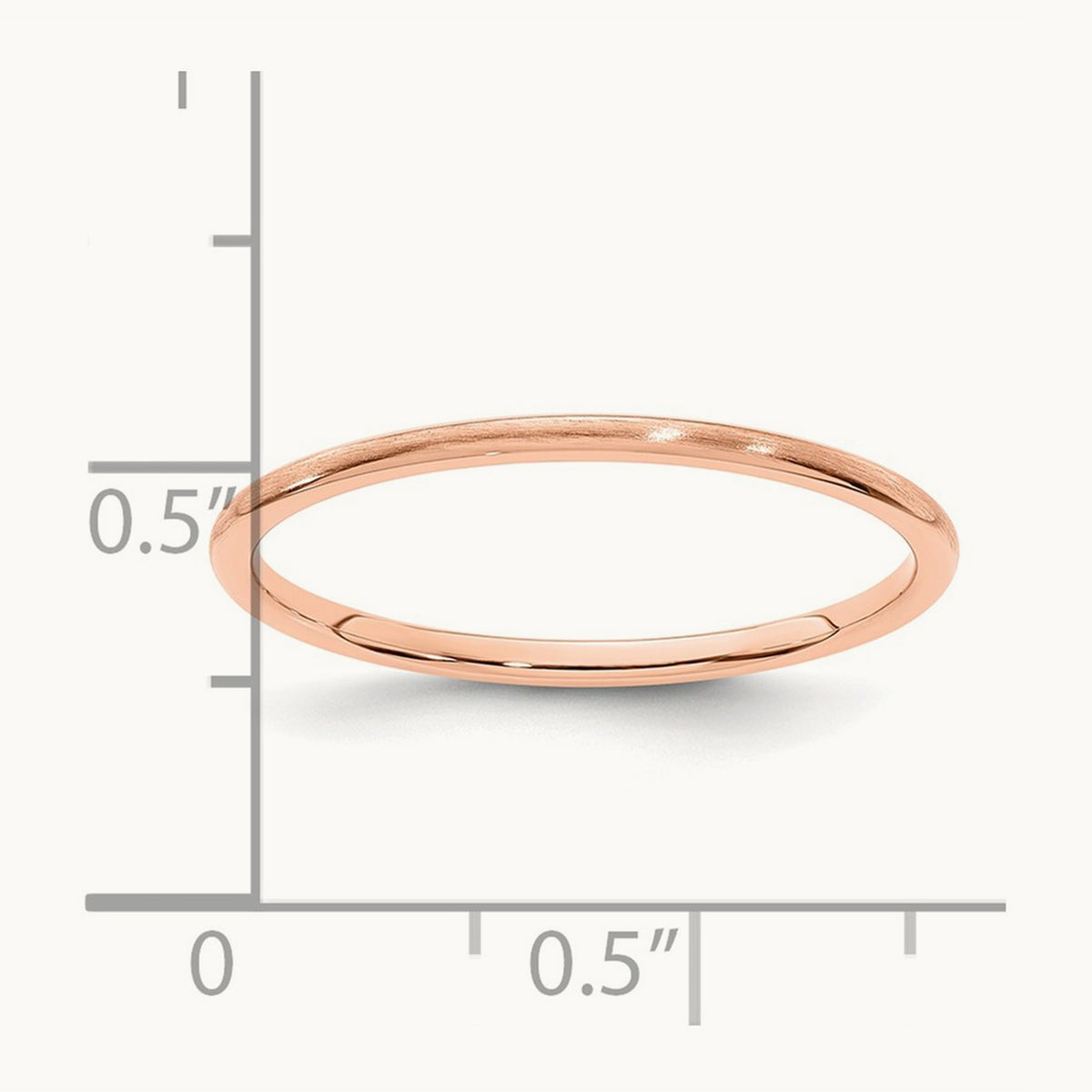 Half Round Satin Stackable Band — 14K Rose Gold