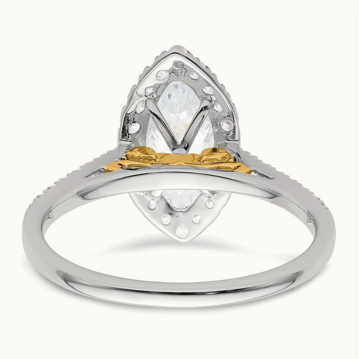 Marquise Halo Semi-Mount Engagement Ring, 0.25 ct tw — 1/3 ct, 14K Two-Tone