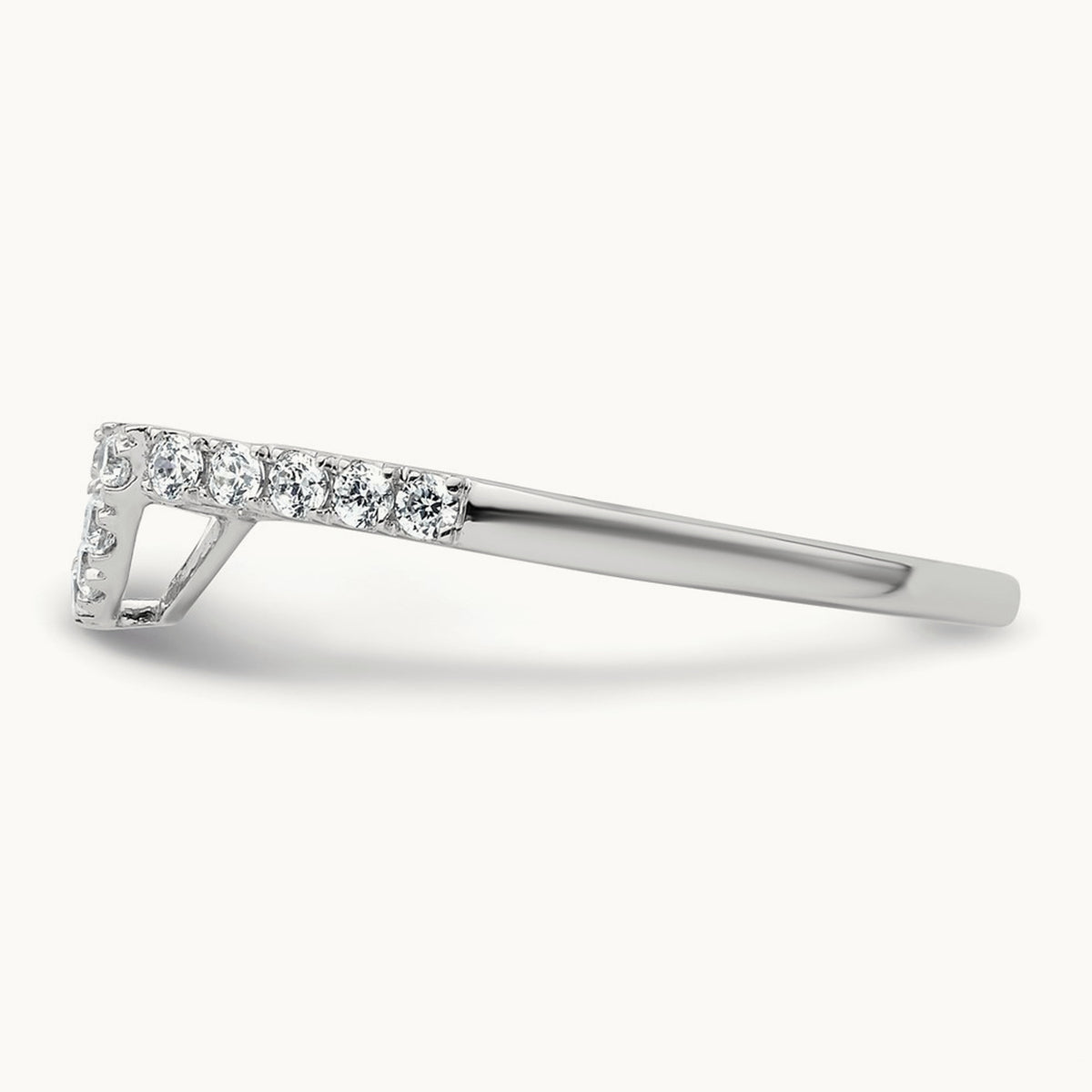 Diamond Contour Wedding Band, 14K White Gold