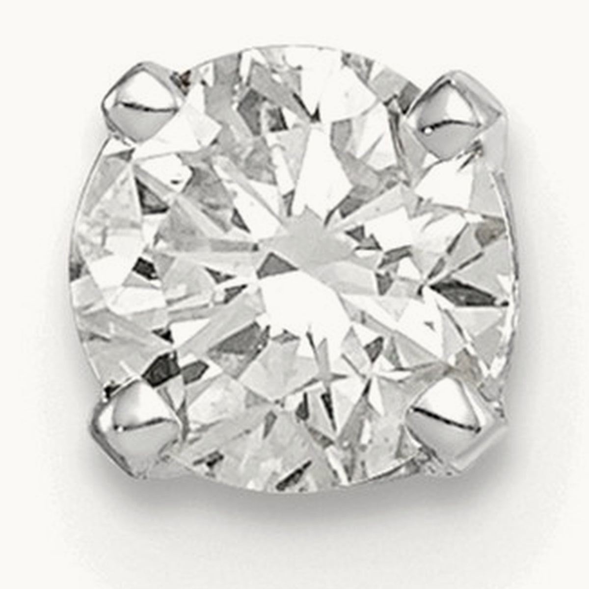 AA Quality Complete Diamond Stud Earring, 14K White Gold