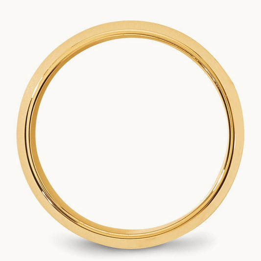 Bevel Edge Comfort Fit Band, 8mm, 10K Yellow Gold