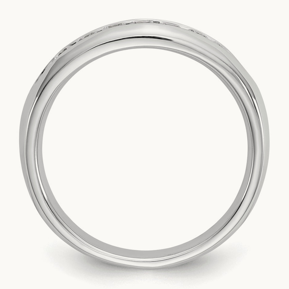 7-Stone Diamond Channel Band, 14K White Gold