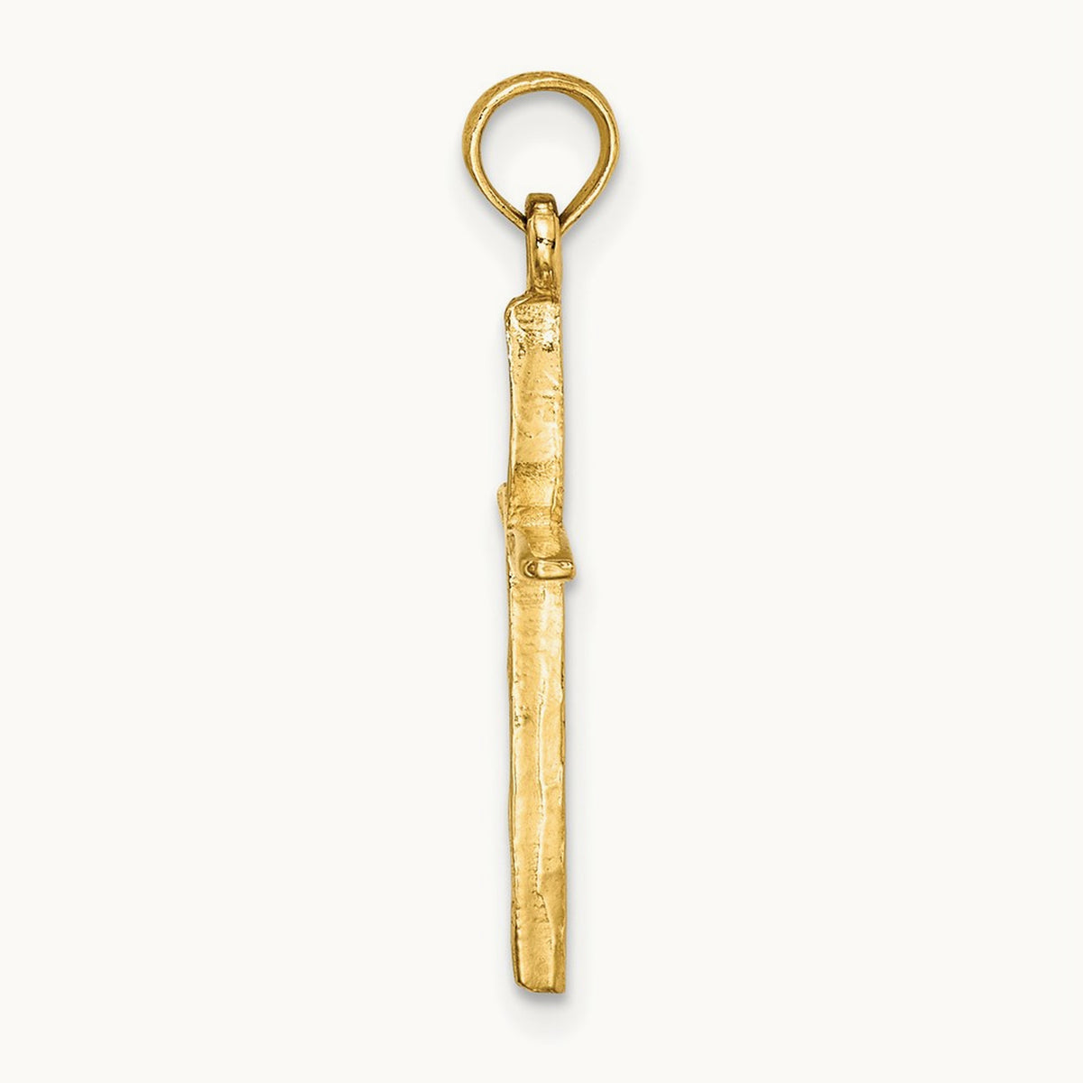 Diamond-cut with Tapered Ends Cross Charm — 14K Yellow Gold